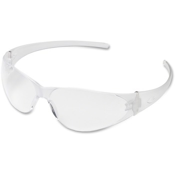 Crews&#174; Checkmate Wraparound Safety Glasses, CLR Polycarbonate Frame, Coated Clear Lens