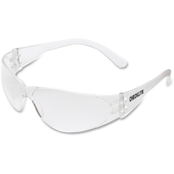 Crews Checklite Safety Glasses, Clear Frame, Clear Lens