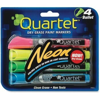 Quartet Neon Dry Erase Marker Set, Assorted, 4/Set
