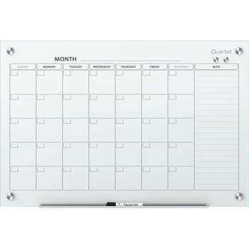 Quartet Infinity Magnetic Glass Calendar Board, 48 x 36