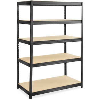 Safco&#174; Boltless Steel/Particleboard Shelving, Five-Shelf, 48w x 24d x 72h, Black