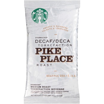 Starbucks Coffee, Pike Place Decaf, 2 1/2 oz Packet, 18/Box