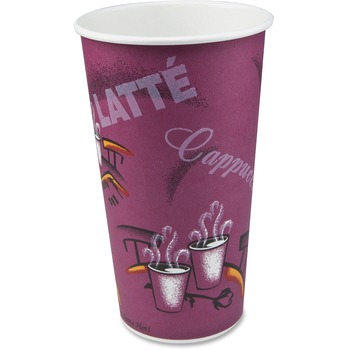 SOLO Cup Company Polycoated Hot Paper Cups, 20 oz, Bistro Design, 600/Carton