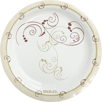 SOLO Cup Company Symphony Round Dinner Plates, Mediumweight, 6&quot;, Patterned, 125 Plates/Pack