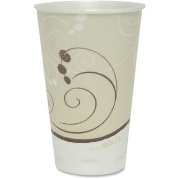 SOLO Cup Company Symphony Design Trophy Foam Hot/Cold Drink Cups, 16oz, 50/Pack, 15 Packs/Carton