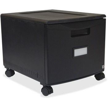 Storex Single-Drawer Mobile Filing Cabinet, 14-3/4w x 18-1/4d x 12-3/4h, Black