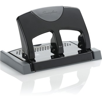 Swingline 45-Sheet SmartTouch Three-Hole Punch, 9/32&quot; Holes, Black/Gray