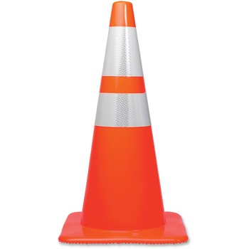 Tatco Traffic Cone, 28h x 14w x 14d, Orange/Silver