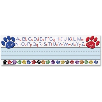 Teacher Created Resources Paw Prints Left/Right Alphabet Nameplate, 11 1/2&quot; x 3 1/2&quot;, 36/Pack