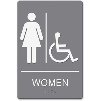 Headline Sign ADA Sign, Women Restroom Wheelchair Accessible Symbol, Molded Plastic, 6 x 9