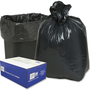 Classic 2-Ply Low-Density Can Liners, 16 gal, .6 mil, 24 x 33, Black, 500/Carton