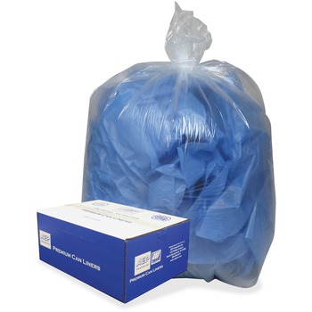 Classic Clear Clear Low-Density Can Liners, 31-33gal, .63 Mil, 33 x 39, Clear, 250/Carton