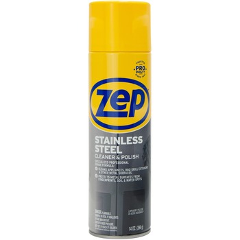 Zep Commercial Stainless Steel Polish, 14 oz Aerosol, 12/Carton