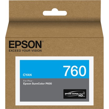 Epson T760220 (760) UltraChrome HD Ink, Cyan