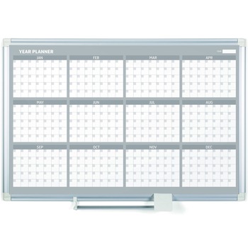 MasterVision 12 Month Year Planner, 36x24, Aluminum Frame