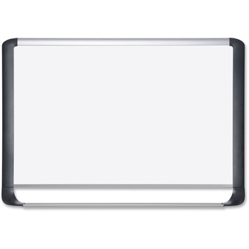 MasterVision Lacquered steel magnetic dry erase board, 24 x 36, Silver/Black