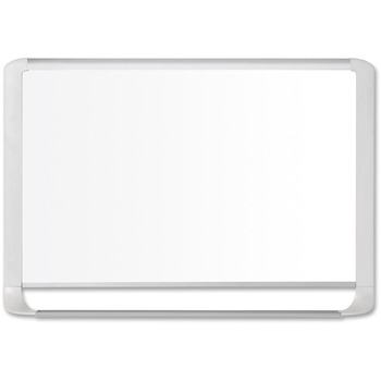 MasterVision Lacquered steel magnetic dry erase board, 24 x 36, Silver/White