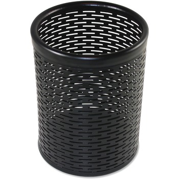 Artistic Urban Collection Punched Metal Pencil Cup, 3 1/2 x 4 1/2, Black