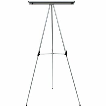 MasterVision Telescoping Tripod Display Easel, Adjusts 35&quot; to 64&quot; High, Metal, Silver