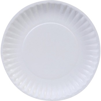 Dixie Basic Basic Round Clay Coated Plates, Lightweight, Paper, 6&quot;, White, 100 Plates/Pack