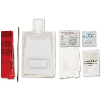 Medline Biohazard Fluid Clean-Up Kit, 7 Pieces, Synthetic-Fabric Bag