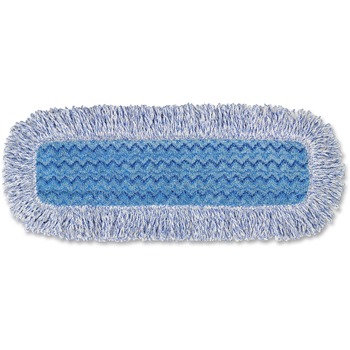 Rubbermaid Commercial Hygen Microfiber Mop Pad with Fringe, 18 inch, Blue