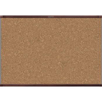 Quartet Prestige 2 Magnetic Cork Bulletin Board, 36 x 24, Mahogany Frame