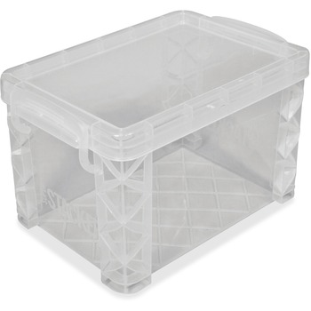 Advantus Super Stacker Storage Boxes, Hold 500 4 x 6 Cards, Plastic, Clear