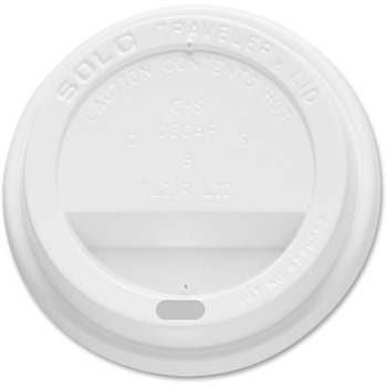 SOLO Cup Company Traveler Dome Hot Cup Lid, Fits 8oz Cups, White, 100/Pack, 10 Packs/Carton