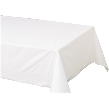 Hoffmaster Cellutex Tablecover, Tissue/Poly Lined, 54 in x 108&quot;, White, 25/Carton