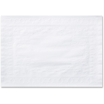 Hoffmaster Classic Embossed Straight Edge Placemats, 10 x 14, White, 1000/Carton