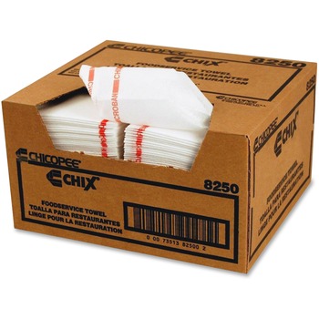 Chix Reusable Food Service Towels, Fabric, 13 1/2 x 24, White, 150/Carton