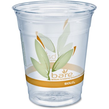 SOLO Cup Company Bare Eco-Forward Cold Cups, 12-14 oz, PET, Clear, 50/Pack, 1000/Carton