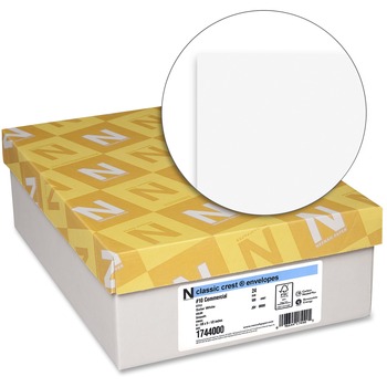Neenah Paper Classic Crest #10 Envelope, Traditional, Solar White, 500/Box