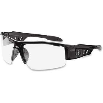 ergodyne Skullerz Dagr Safety Glasses, Black Frame/Clear Lens, Nylon/Polycarb