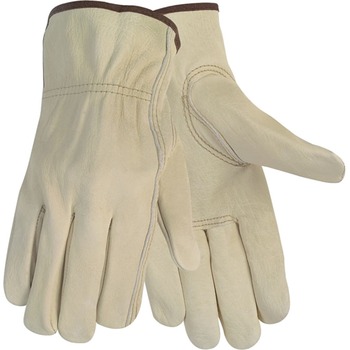 Memphis Economy Leather Driver Gloves, Large, Beige, Pair