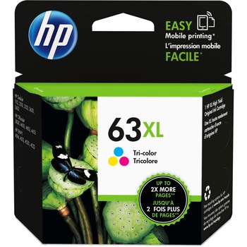 HP 63XL Ink Cartridge, Tri-color (F6U63AN)