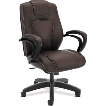 HON VL402 Series Executive High-Back Chair, Brown Vinyl