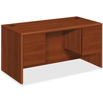 HON 10700 Series Desk, 3/4 Height Double Pedestals, 60w x 30d x 29 1/2h, Cognac