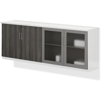 Safco Medina Series Low Wall Cabinet with Doors, 72w x 20d x 29 1/2h, Gray Steel, Box2
