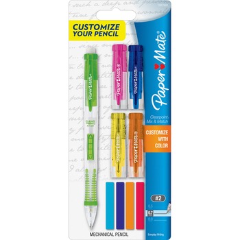 Paper Mate Clearpoint Mix &amp; Match Mechanical Pencil, 0.7 mm, Assorted Color Tops