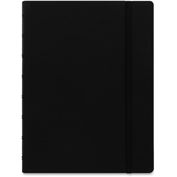 Filofax Notebook, College Ruled, 5.81&quot; x 8.25&quot;, White Paper, Black Cover, 112 Sheets