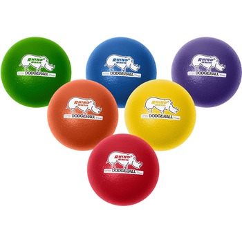 Champion Sports Rhino Skin Dodge Ball Set, 8&quot; Diameter, Assorted, 6 Balls/Set