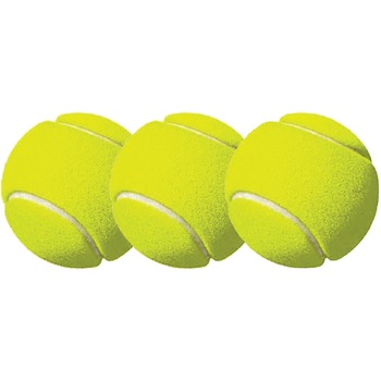 Champion Sports Tennis Balls, 2 1/2&quot; Diameter, Rubber, Yellow, 3/Pack