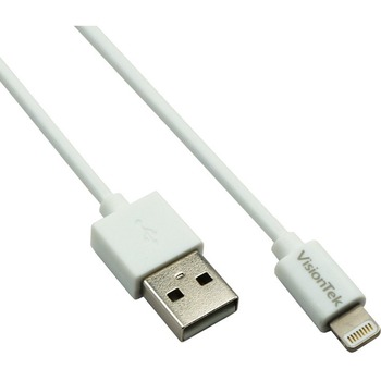 VisionTek Products, LLC Lightning to USB MFI Cable, White, 3.3 ft