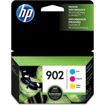 HP 902 (T0A38AN), Original Standard Yield Ink Cartridges, Cyan/Magenta/Yellow, 3 Cartridges/Pack