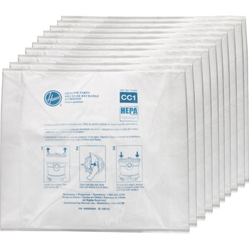 Hoover Commercial Disposable Vacuum Bags, Hepa CC1, 10EA/PK