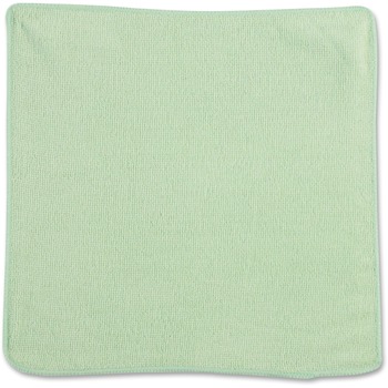 Rubbermaid Commercial Light Commercial Microfiber Cloth, 16 x 16 inch, Green, 24/PK