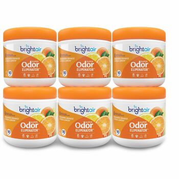 BRIGHT Air Super Odor Eliminator, Mandarin Orange &amp; Fresh Lemon, 14oz, 6/Carton