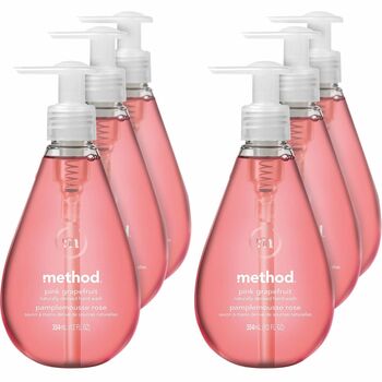 Method Gel Hand Wash, Pink Grapefruit, 12 oz. Pump Bottle, 6/Carton